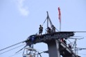 Koelner Seilbahn Gondel blieb haengen Koeln Linksrheinisch P050